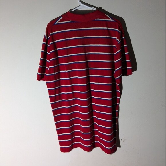 Polo Ralph Lauren Red Striped Yellow Pony Logo Polo Shirt Men's Size Large - Picture 3 of 6